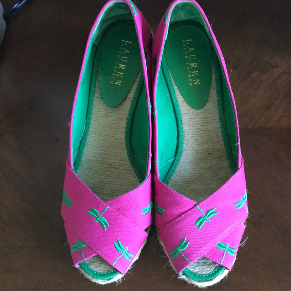 Wedge Espadrilles By Lauren Dragonflies Cecilia
